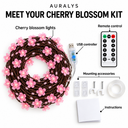 What's included with the cherry blossom branch lights