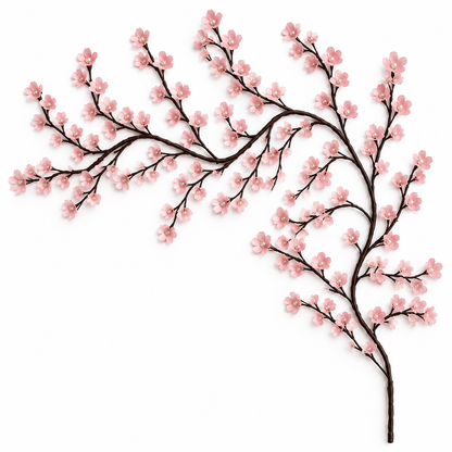 AURALYS Cherry blossom branch lights arranged on a white background